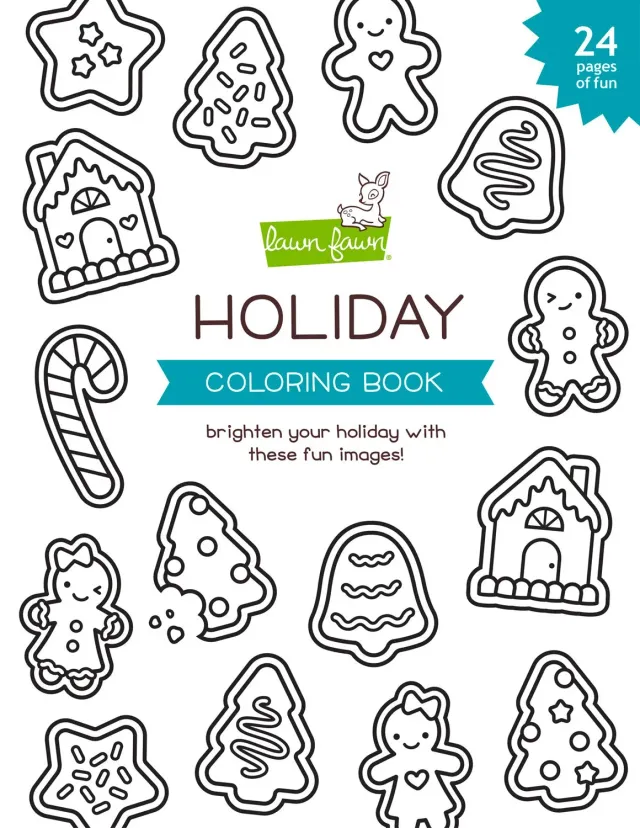 Lawn Fawn Holiday Coloring Book Malbuch Weihnachten 24 S.