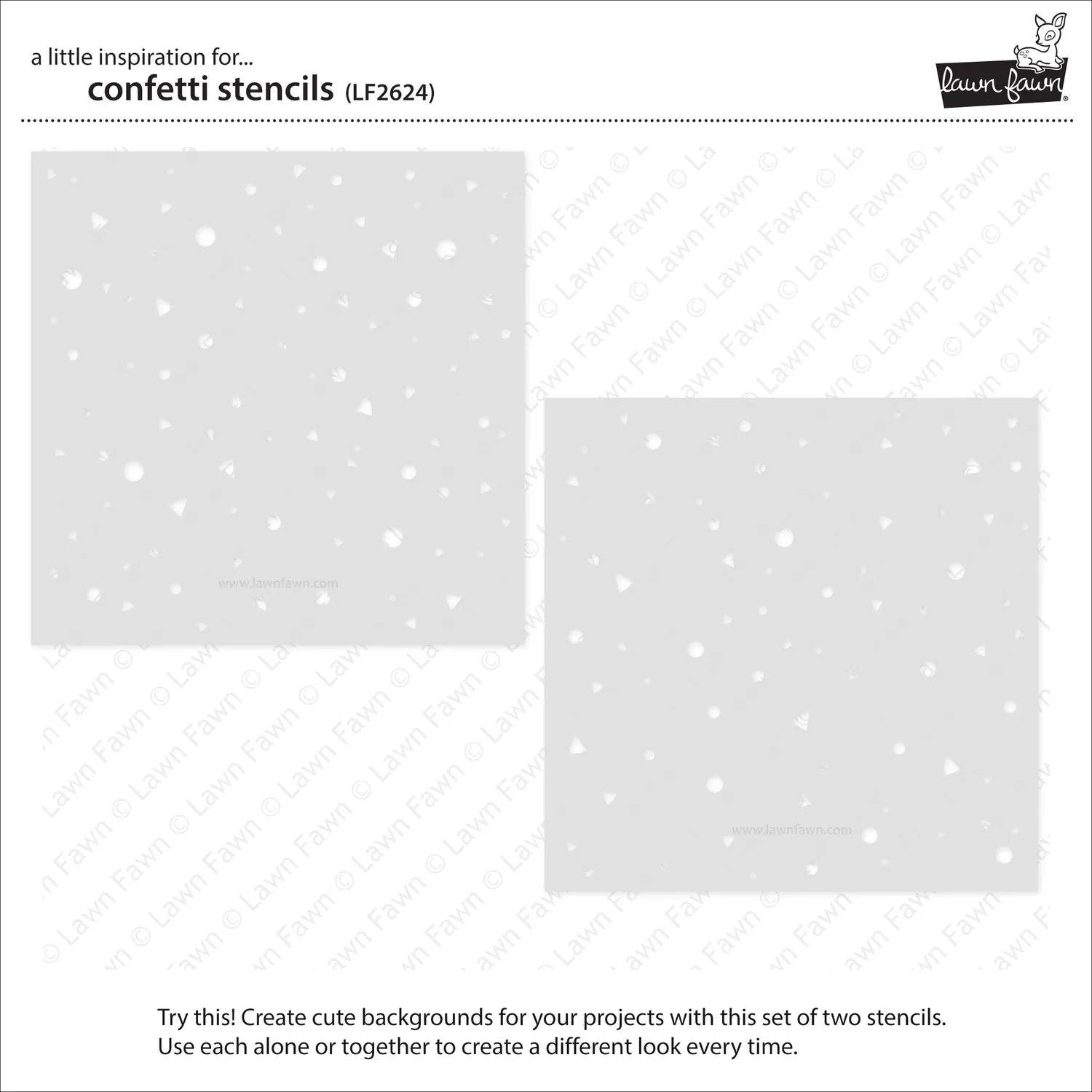 Lawn Fawn Confetti Stencil Hintergrund 6x6 2-teilig
