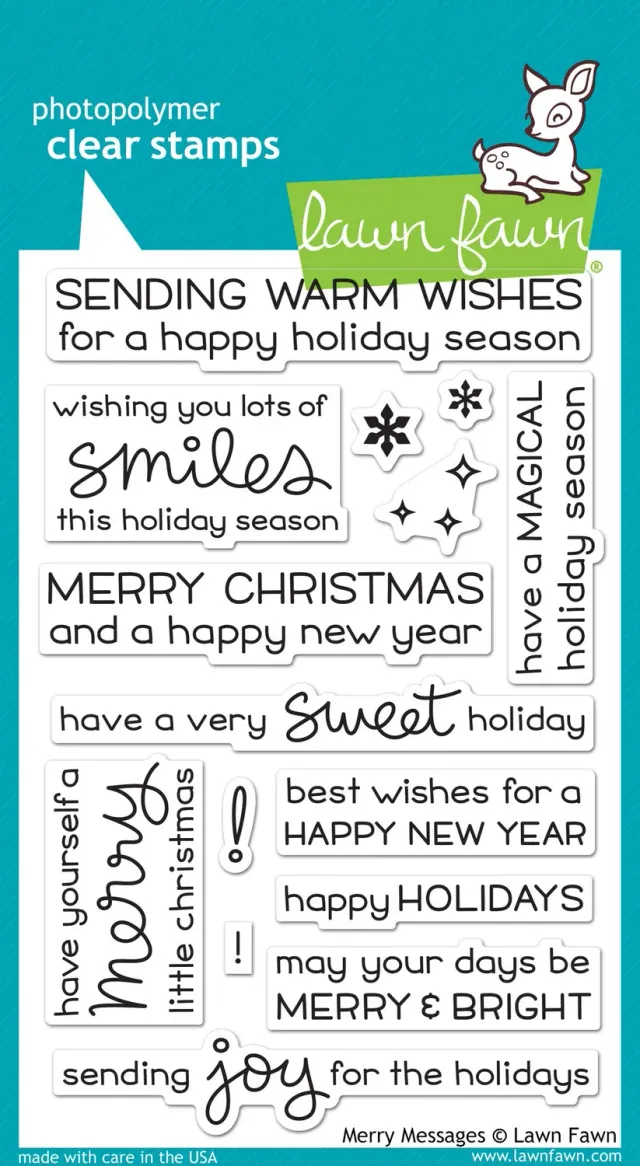 Lawn Fawn Merry Messages Clear Stamps Weihnachten