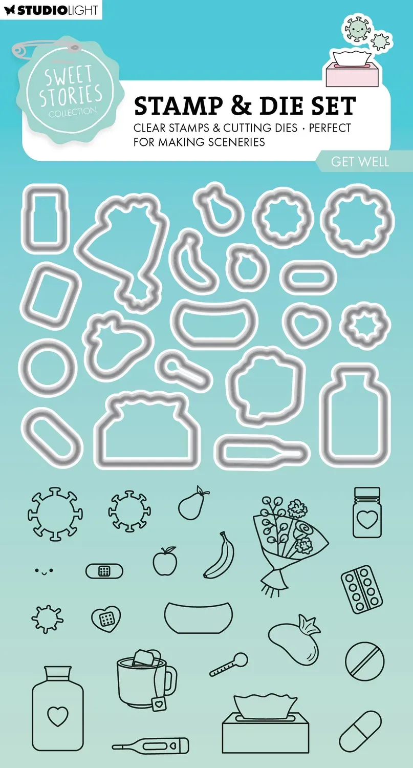 StudioLight Sweet Stories Get Well Stempel & Stanze Set