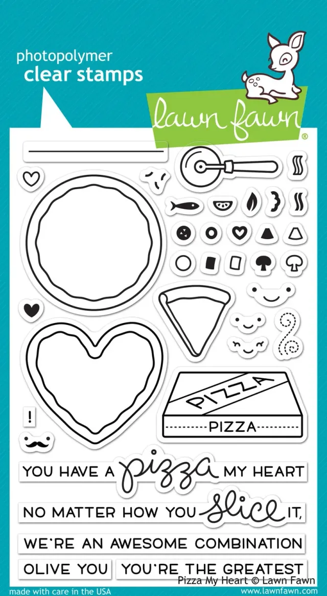 Lawn Fawn Pizza My Heart Stempelset 36-teilig