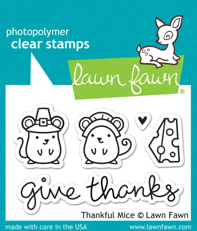 Lawn Fawn Thankful Mice LF936 Klarsichtstempel 5-teilig Pilgermäuse
