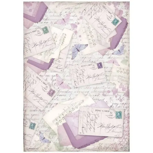 Stamperia Provence DFSA4676 Reispapier A4 Briefe mehrfarbig