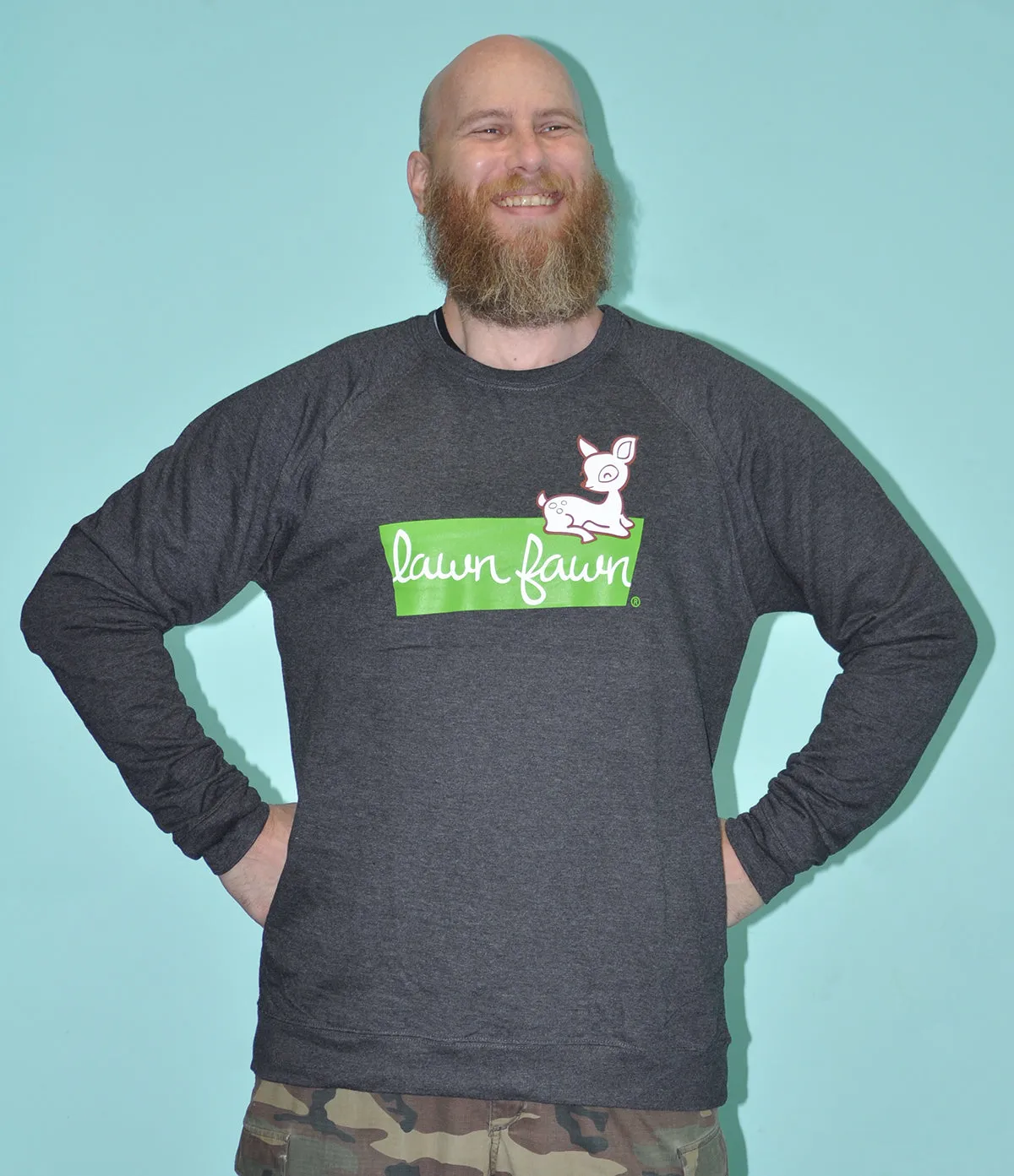 Lawn Fawn Sweatshirt 3XL Pullover anthrazit Baumwolle