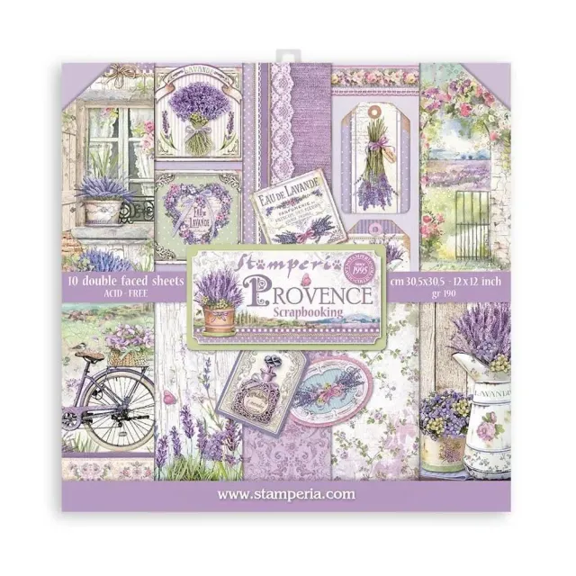 Stamperia Provence Scrapbooking Pad 10 Bogen 30,5x30,5 SBBL105