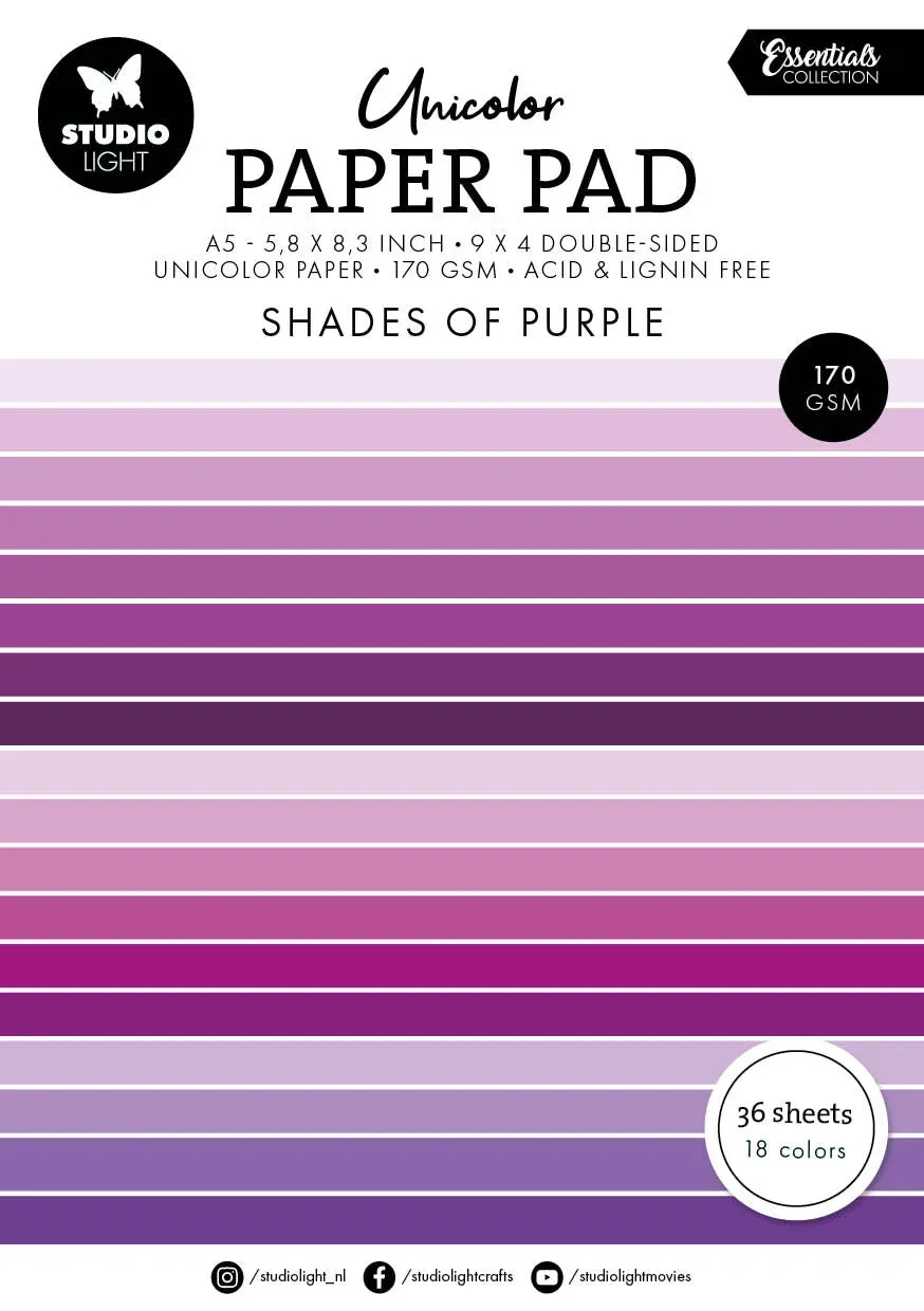 Studio Light Essentials Shades of Purple Papierblock A5 lila