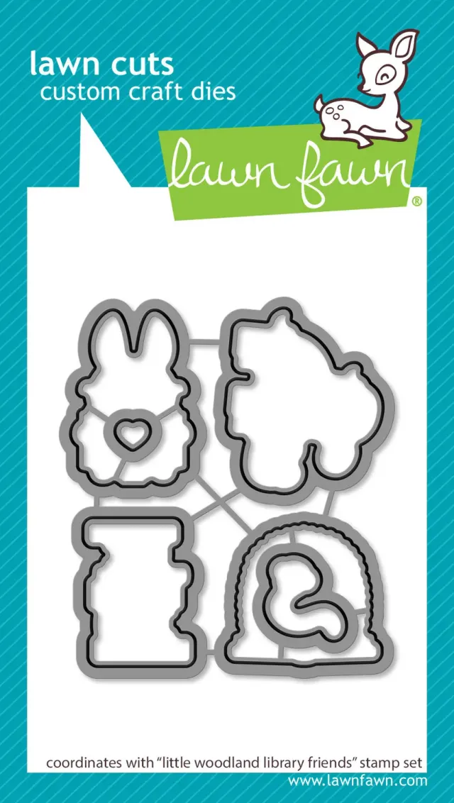 Lawn Fawn Lawn Cuts Little Woodland Library Friends Stanzen 6tlg