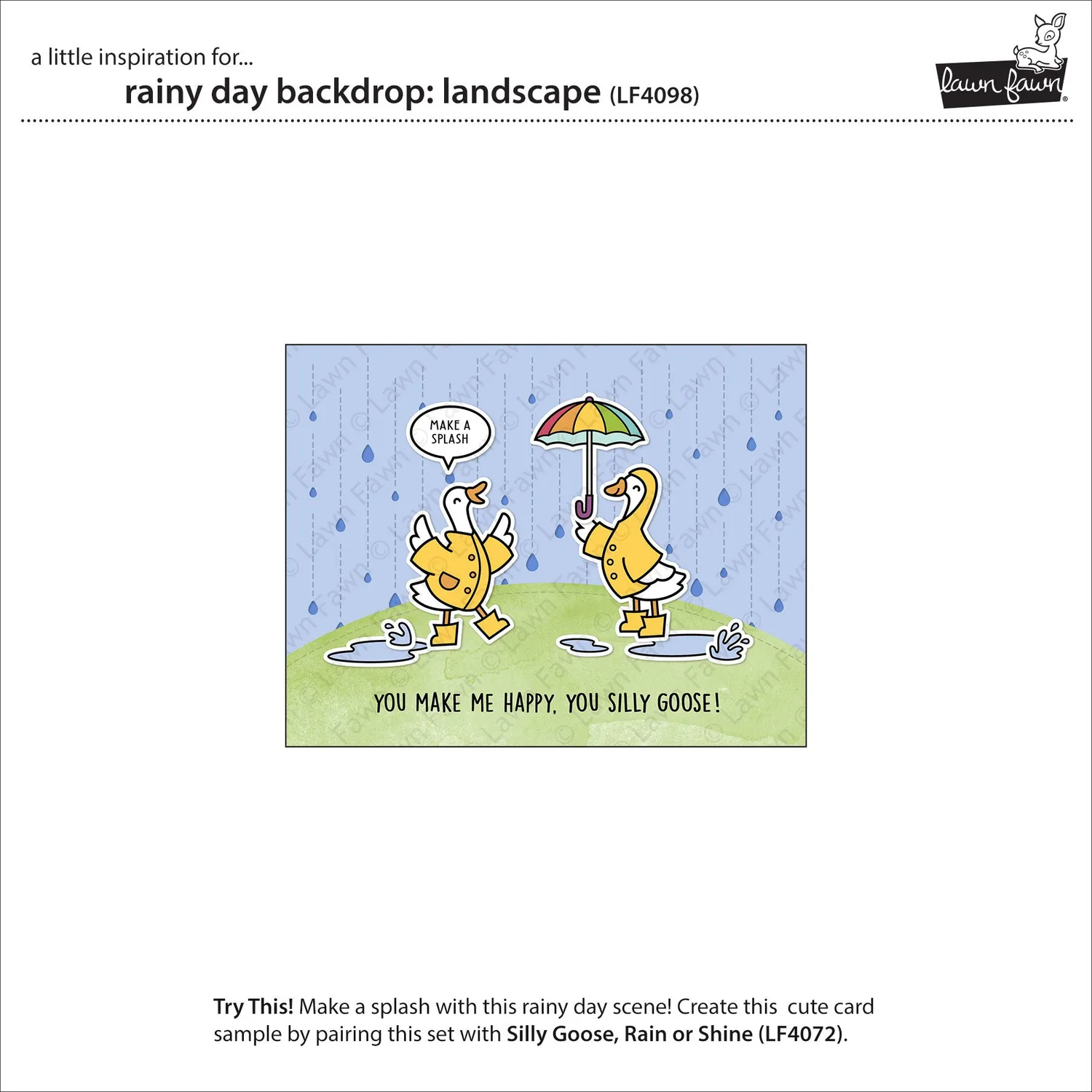 Lawn Fawn Rainy Day Backdrop Stanzschablone Landscape