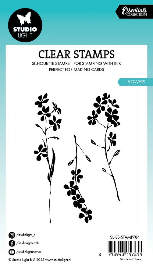 StudioLight Essentials Clear Stamp Silhouette Flowers 62x93 mm