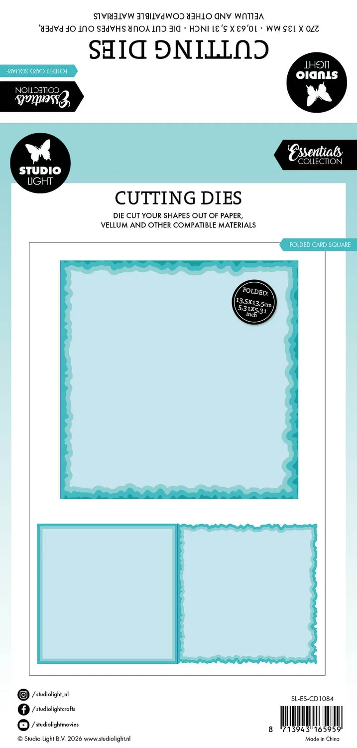 StudioLight Essentials Torn Edge Cardshape square Stanzschablone