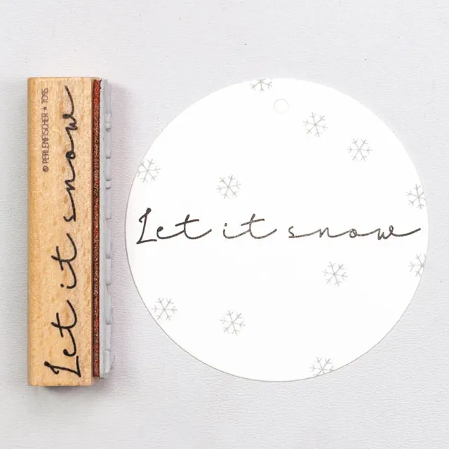 Perlenfischer Let it snow Stempel Schriftzug 79 mm