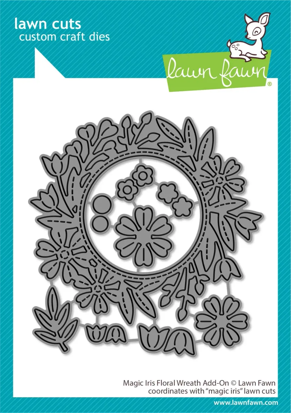 Lawn Fawn Magic Iris Floral Wreath Add-On Stanzen