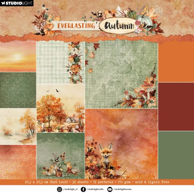 StudioLight Everlasting Autumn Designer Paper Pad Hintergrundpapier 20cm