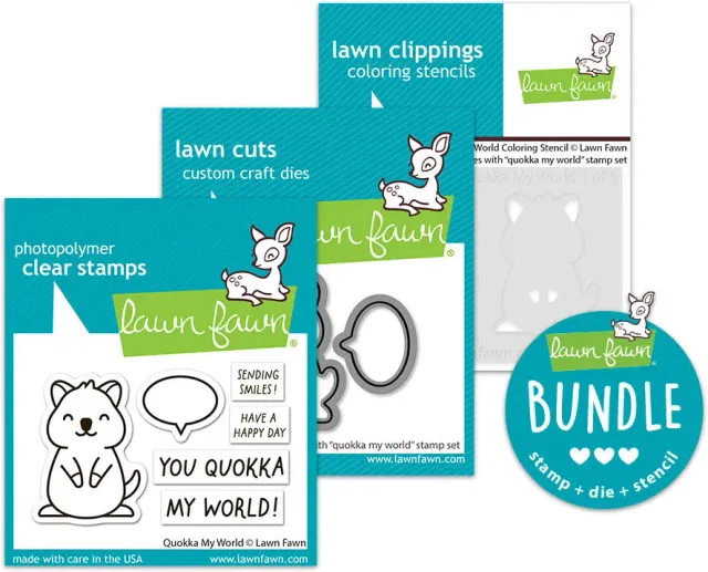 Lawn Fawn Quokka My World Stempel Bundle 3-teilig Sprechblase
