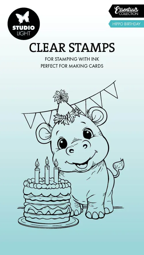 Studio Light Essentials Hippo Birthday Clear Stamps Geburtstag
