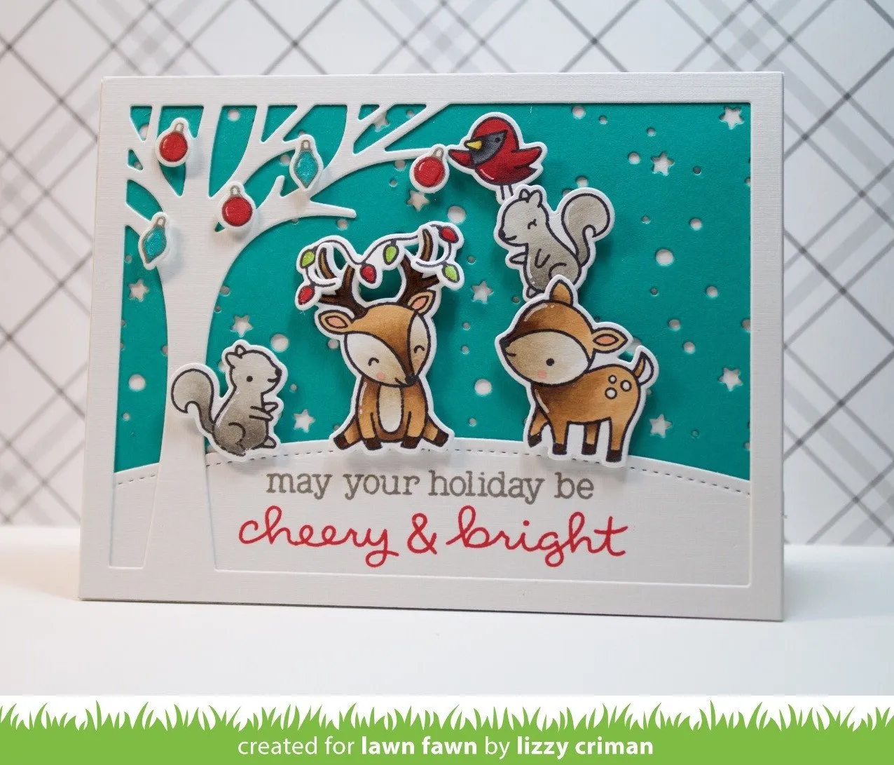 Lawn Fawn Cheery Christmas Stempel LF1216 Tiere