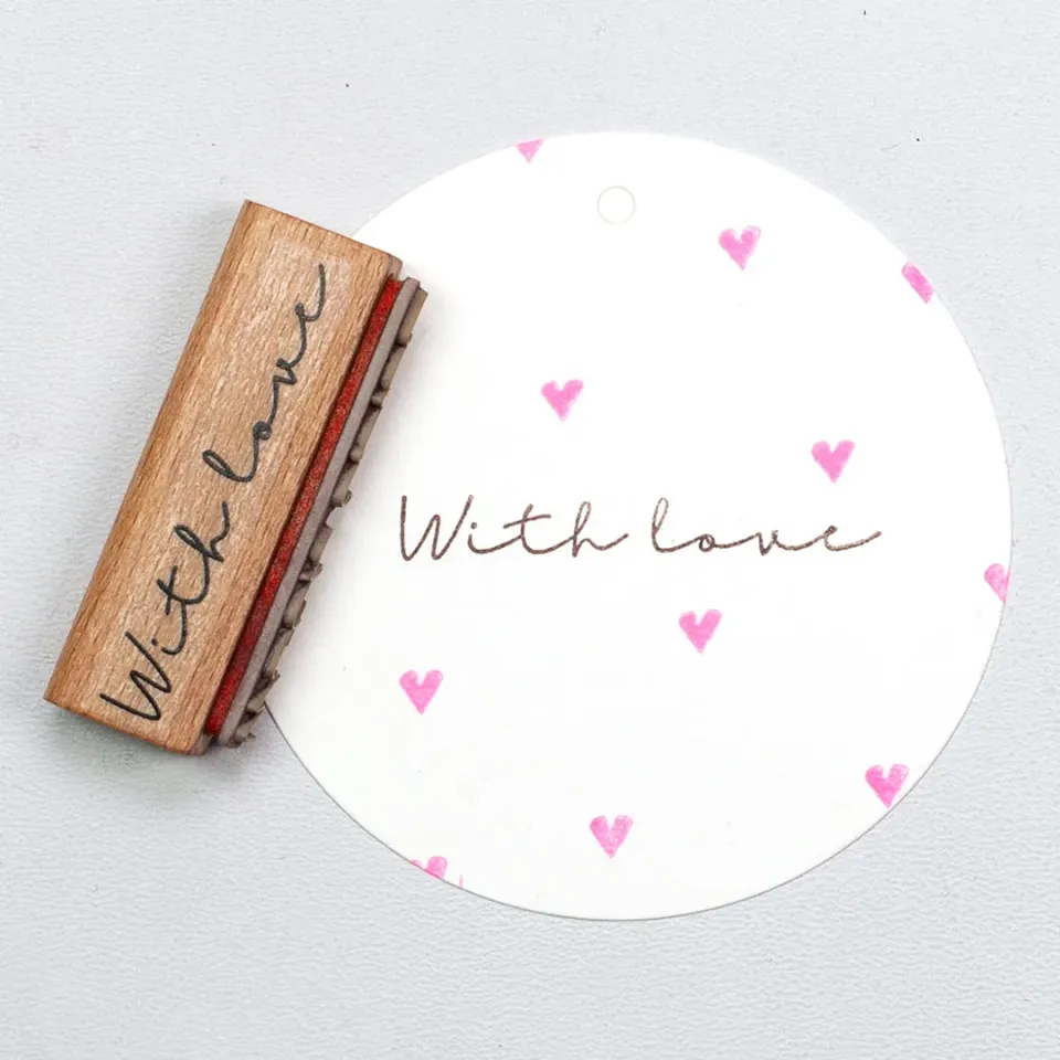 Perlenfischer With Love Stempel 45x6 mm Schriftzug