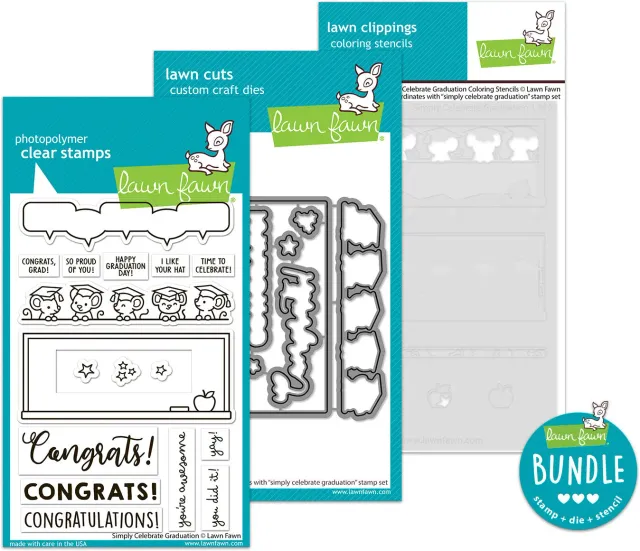 Lawn Fawn Simply Celebrate Graduation Bundle Stempel Set
