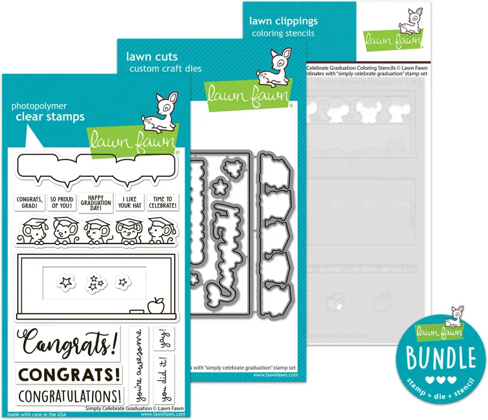 Lawn Fawn Simply Celebrate Graduation Bundle Stempel Set