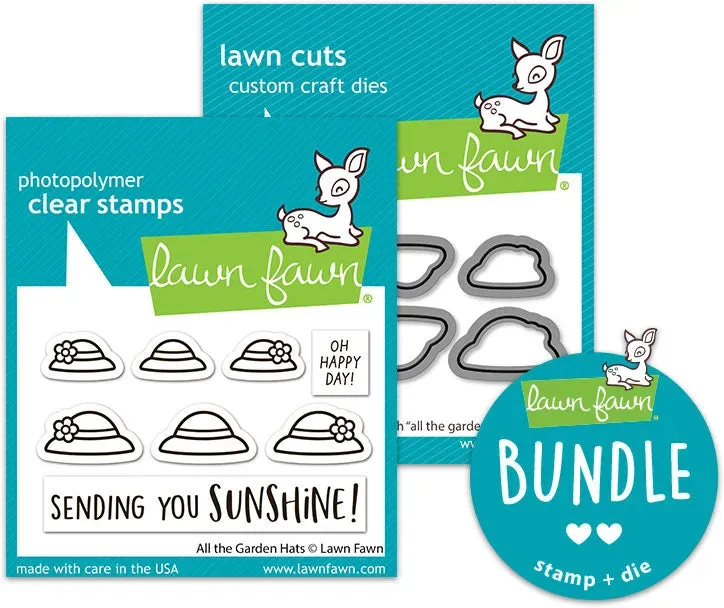 Lawn Fawn All the Garden Hats Stempel + Stanzen Bundle
