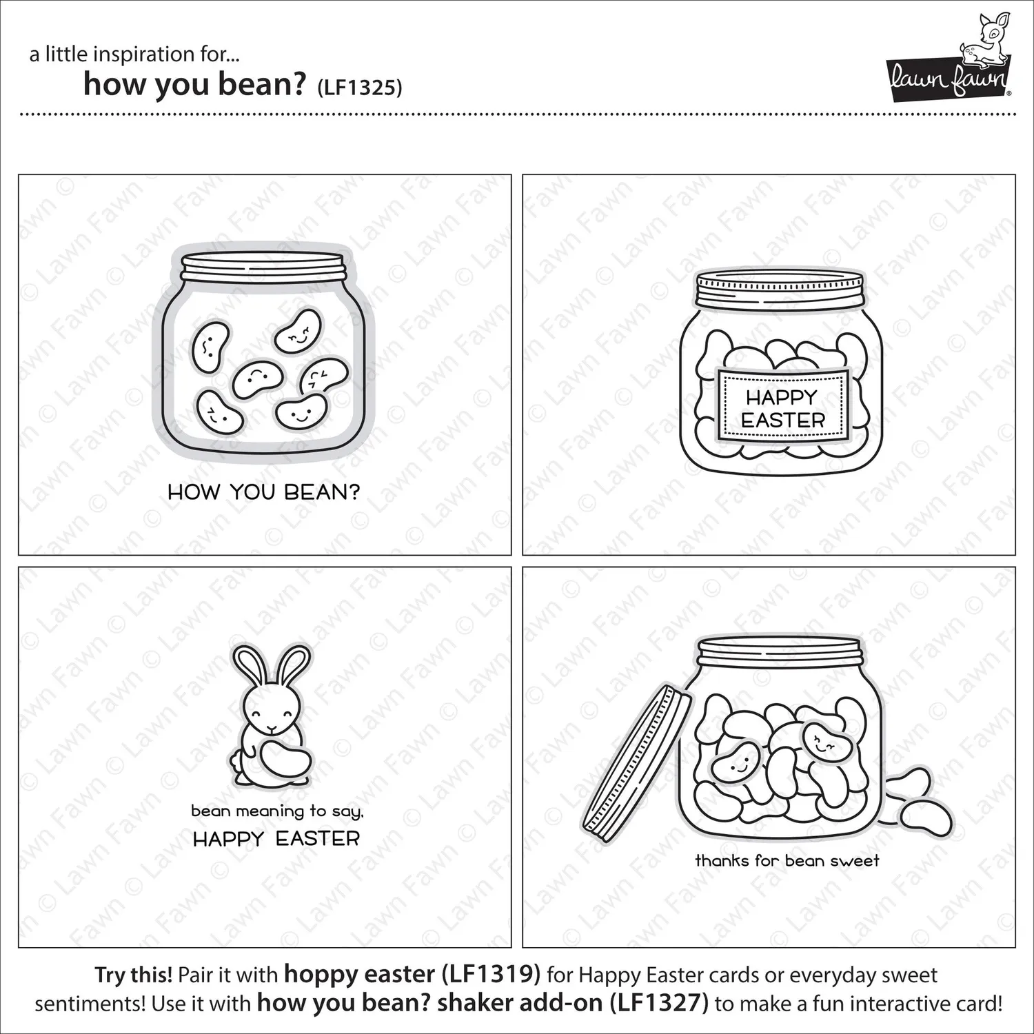 Lawn Fawn How You Bean? Stempelset Glas Ostern