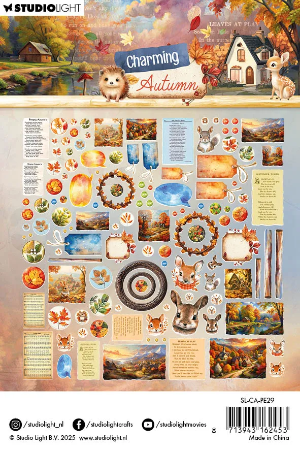 StudioLight Charming Autumn Paper Elements 126 Teile Herbst