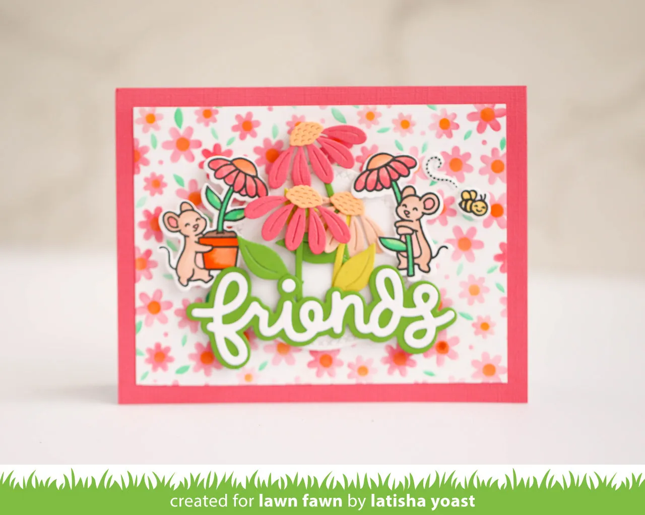 Lawn Fawn Spring Flowers LF4100 Schablonen 3er Blumen