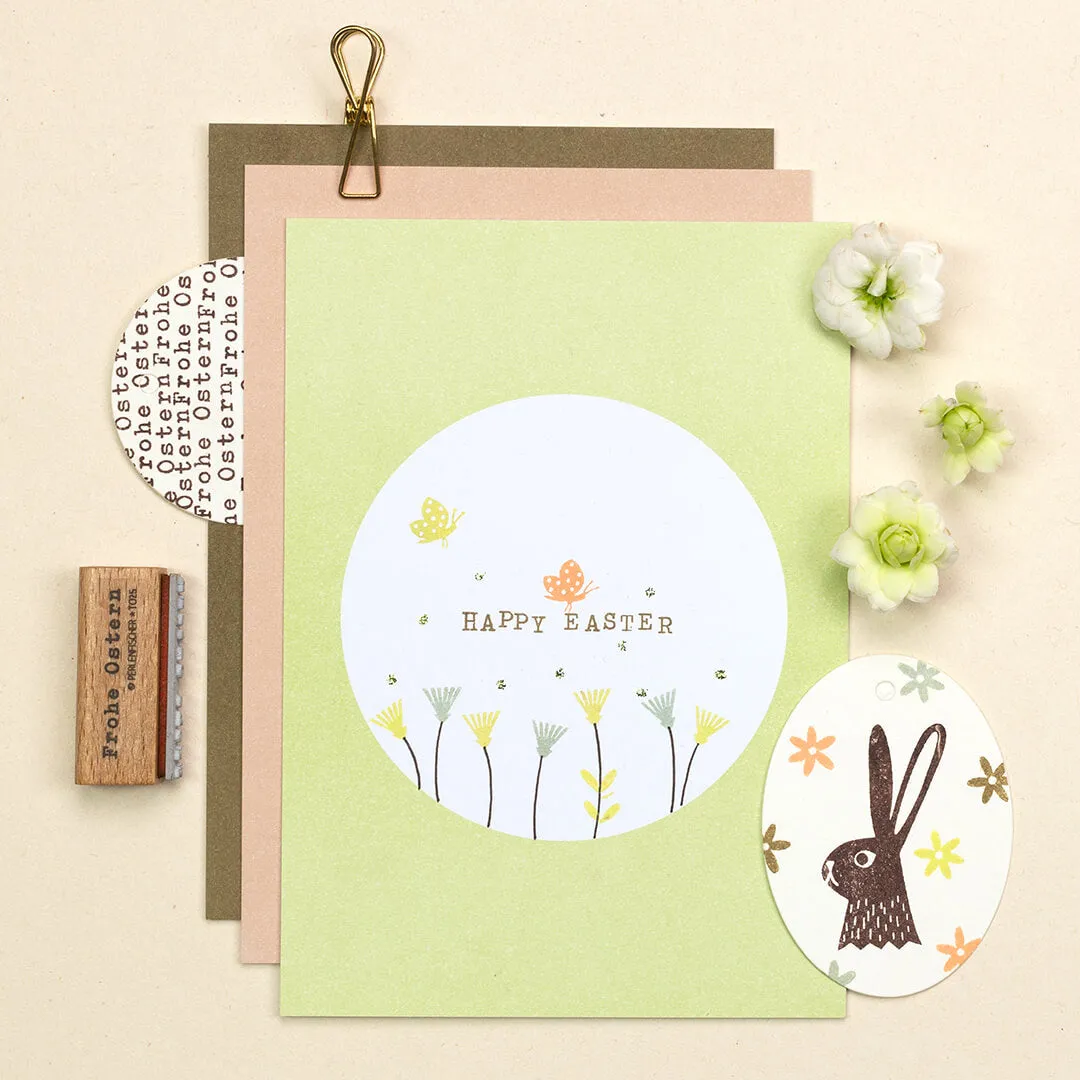 Perlenfischer Happy Easter in Line Stempel 4x39mm