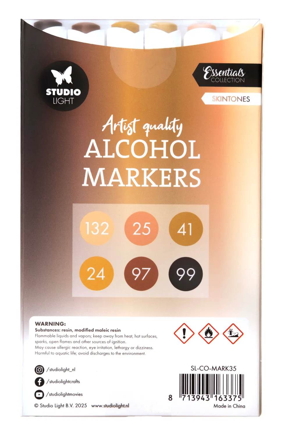 StudioLight Essentials Skintones Alkoholmarker 6er Hauttöne
