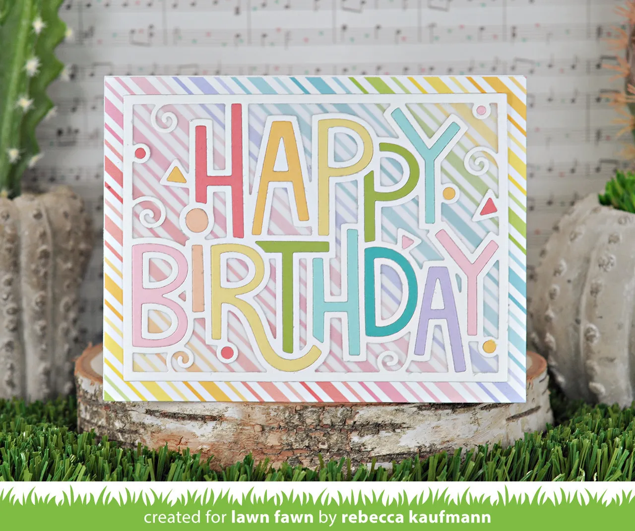 Lawn Fawn Giant Outlined Happy Birthday Landscape Stanze quer