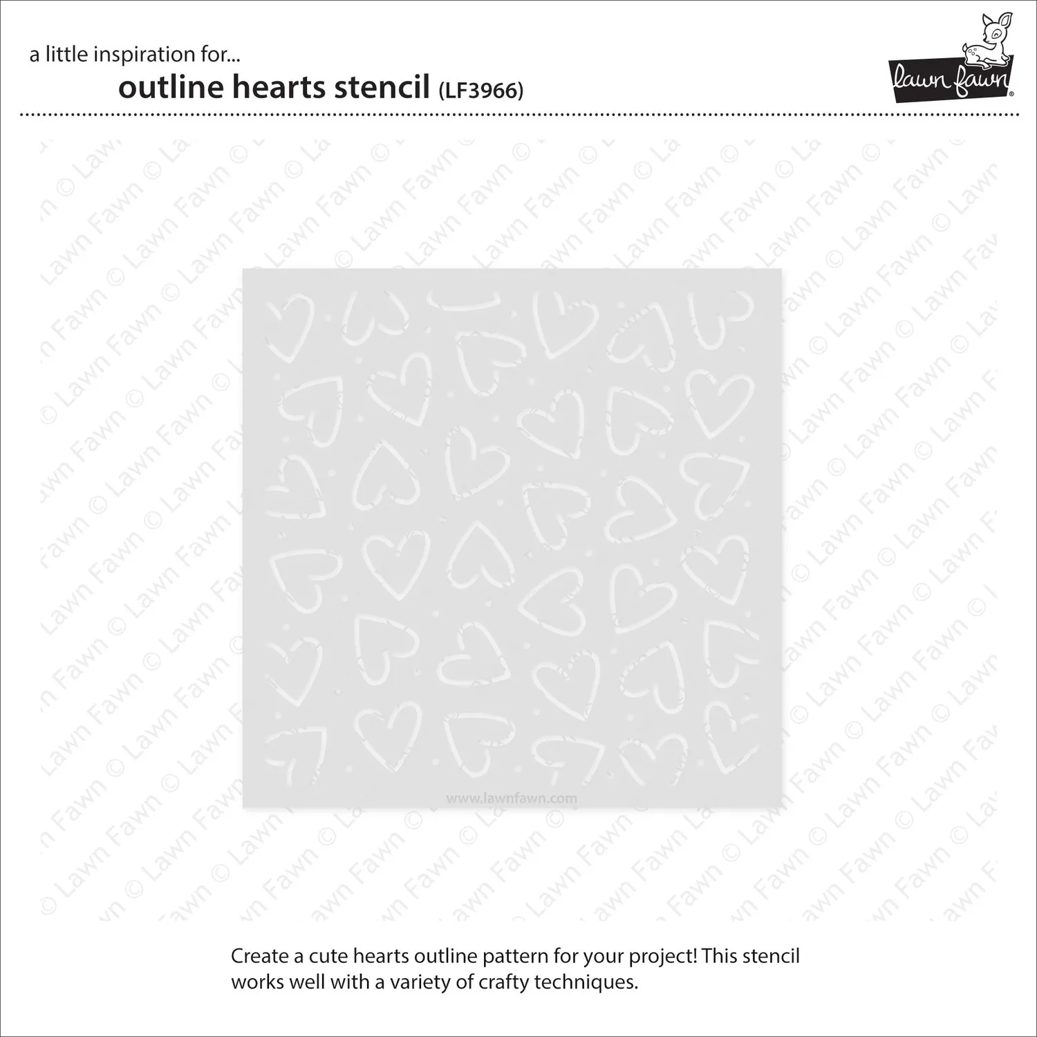 Lawn Fawn Outline Hearts Schablone 15x15cm Liebe