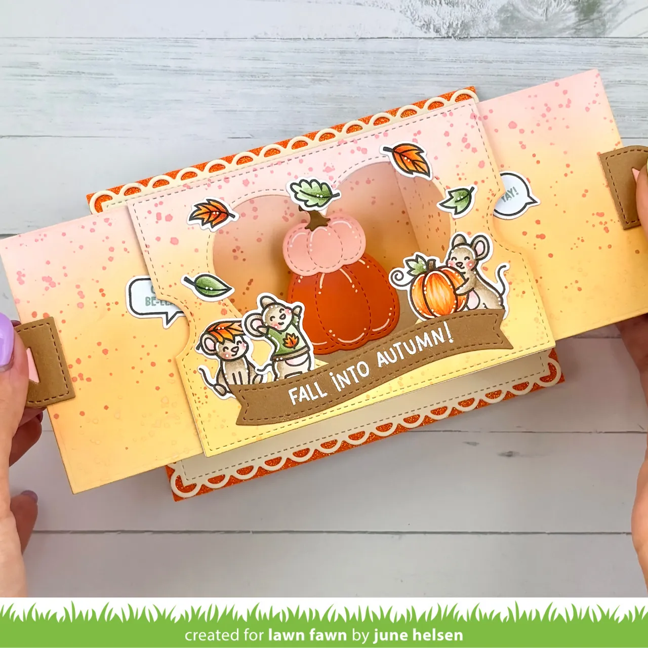 Lawn Fawn Fall Mice Stempelset Herbstmotive englisch