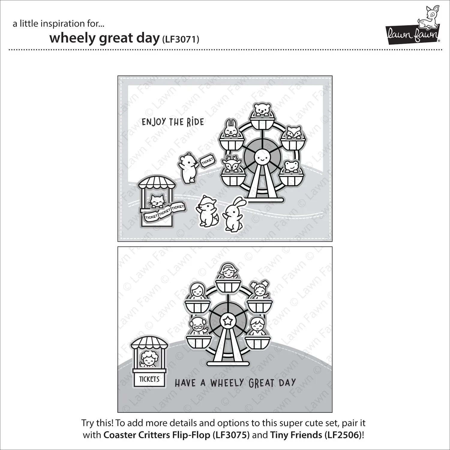Lawn Fawn Wheely Great Day Clear Stempel LF3071 Riesenrad