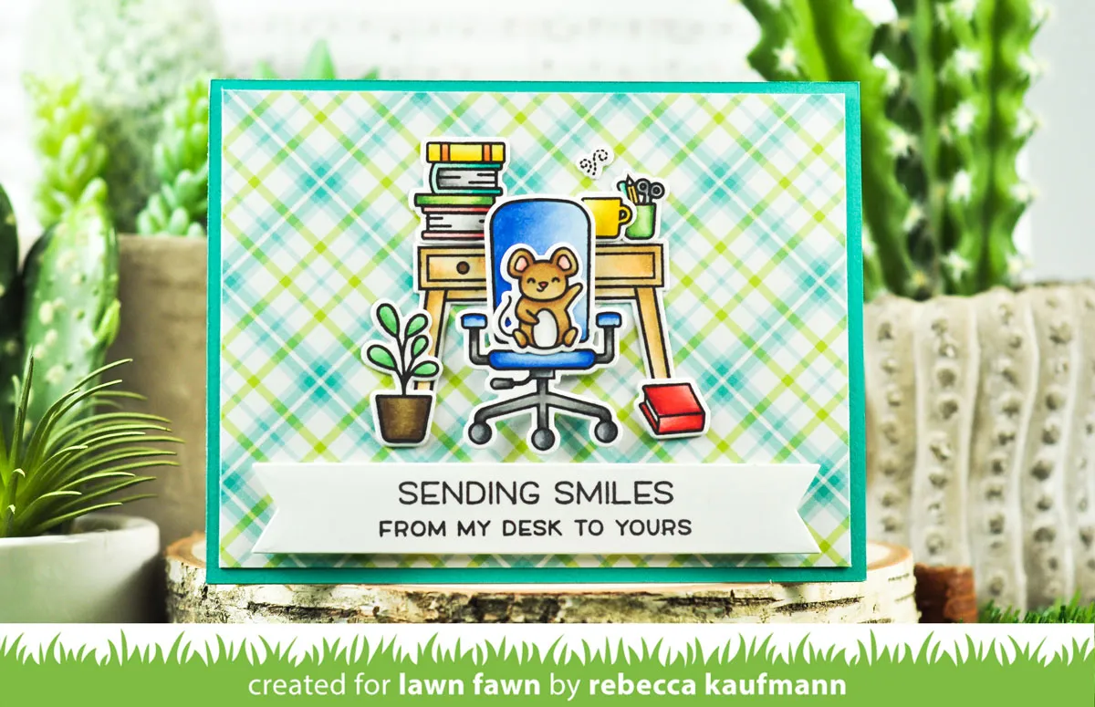 Lawn Fawn Virtual Friends Add-On Stempelset Büro