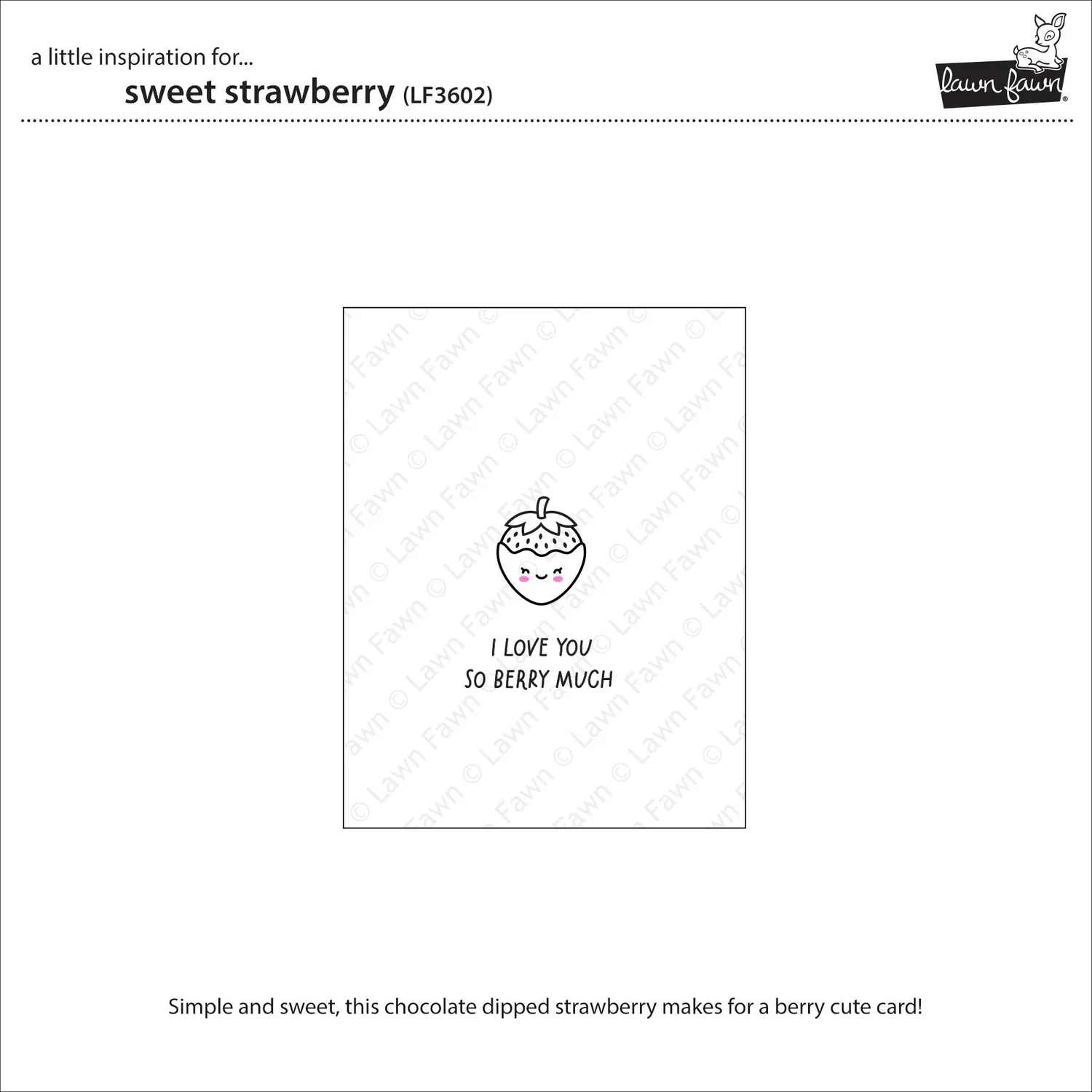 Lawn Fawn Sweet Strawberry Stempelset Erdbeeren Mini