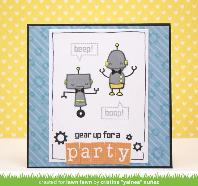 Lawn Fawn Beep Boop Birthday Lawn Cuts Stanzen Roboter
