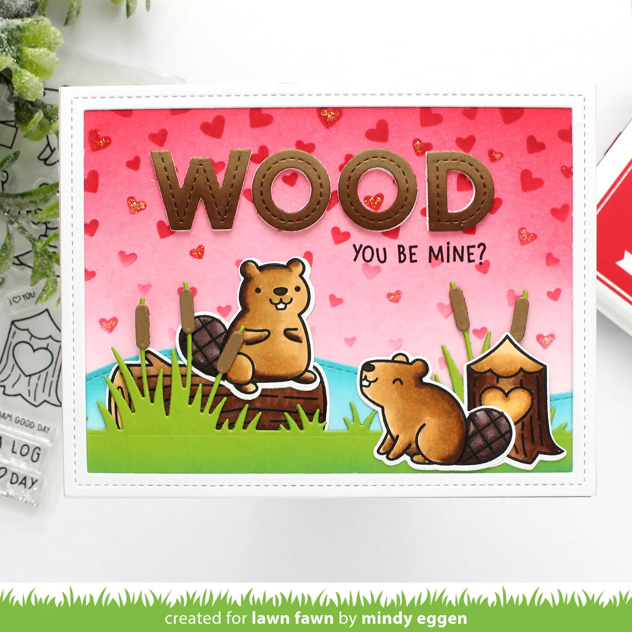 Lawn Fawn Falling Hearts Schablonen 2er-Set Herzen