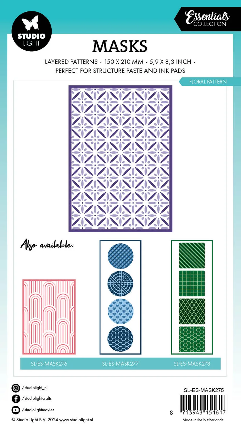 StudioLight Essentials Floral Schablone Blumenmuster 150x210mm