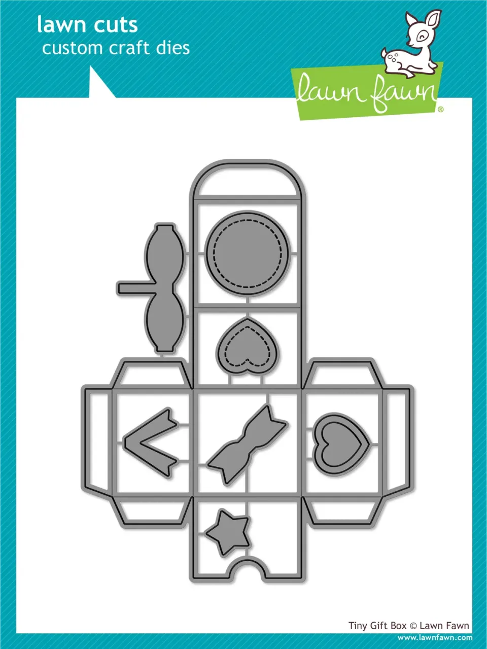 Lawn Fawn Tiny Gift Box Stanzschablonen 8-teilig mit Schleife