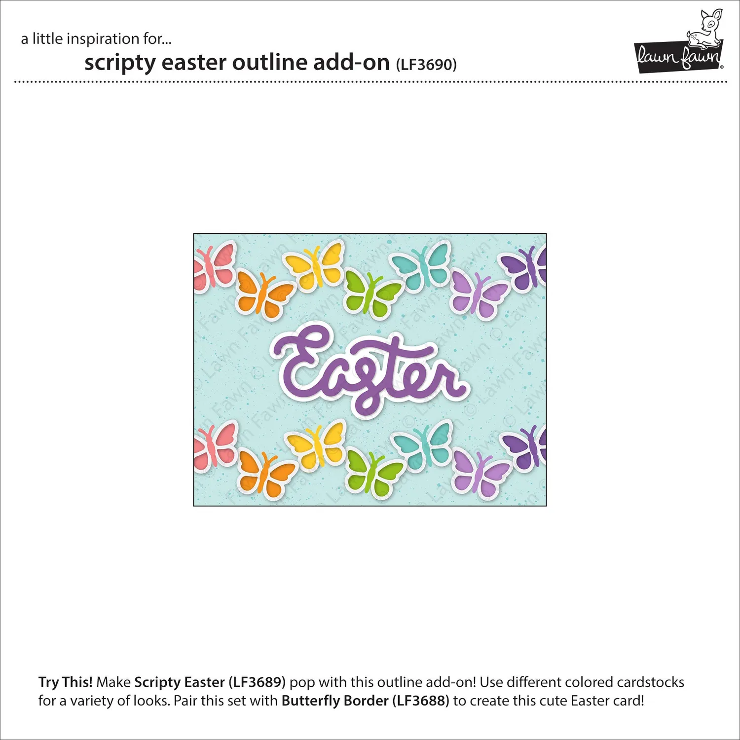 Lawn Fawn Scripty Easter Outline Stanzschablone Zusatz