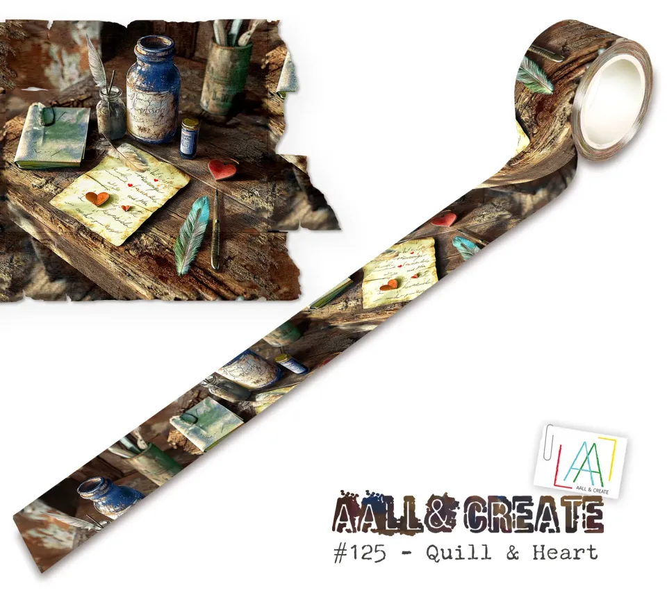 AALL and Create MT-125 Quill & Heart Washitape 25mm 10m