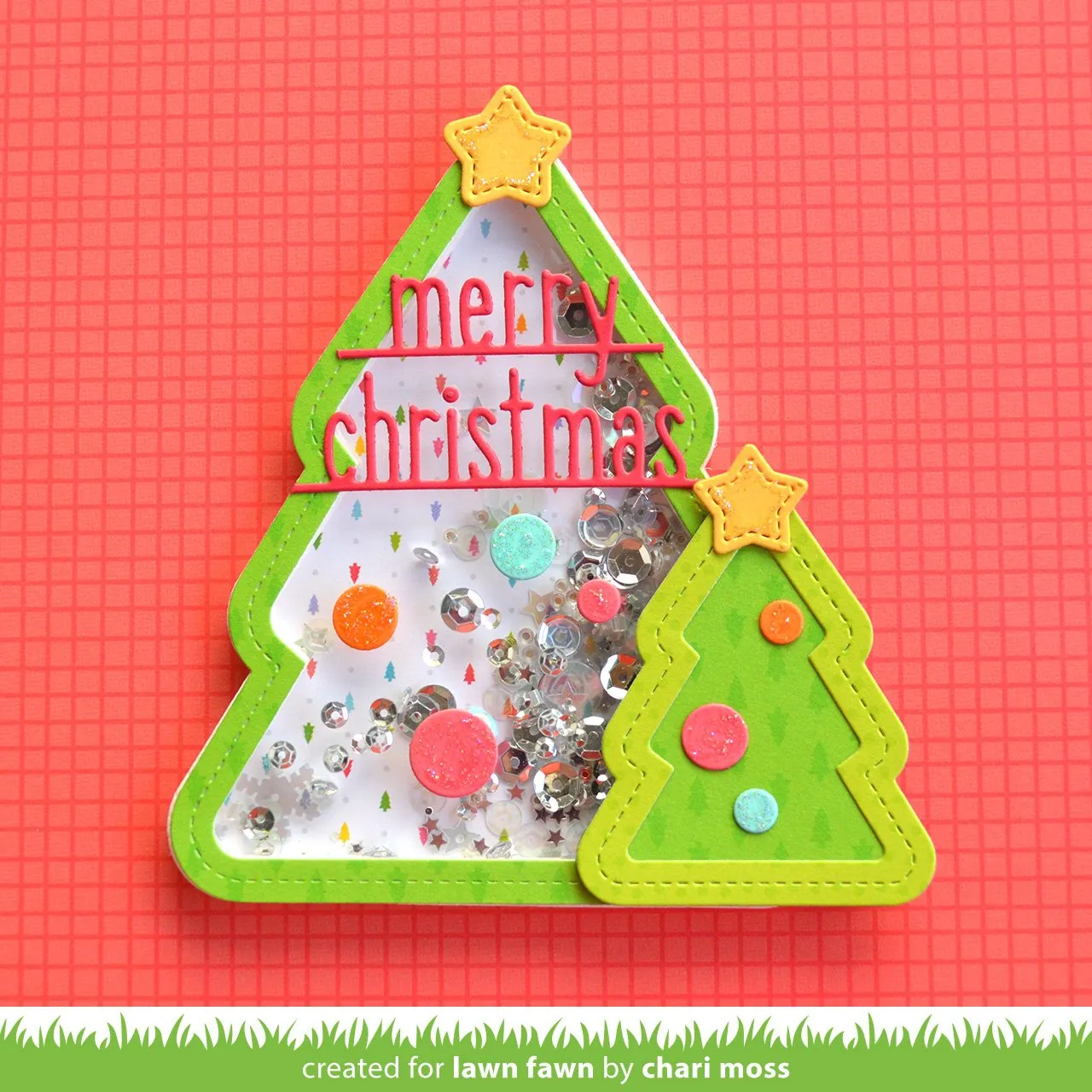 Lawn Fawn Stitched Christmas Tree Frames Stanzen Weihnachten