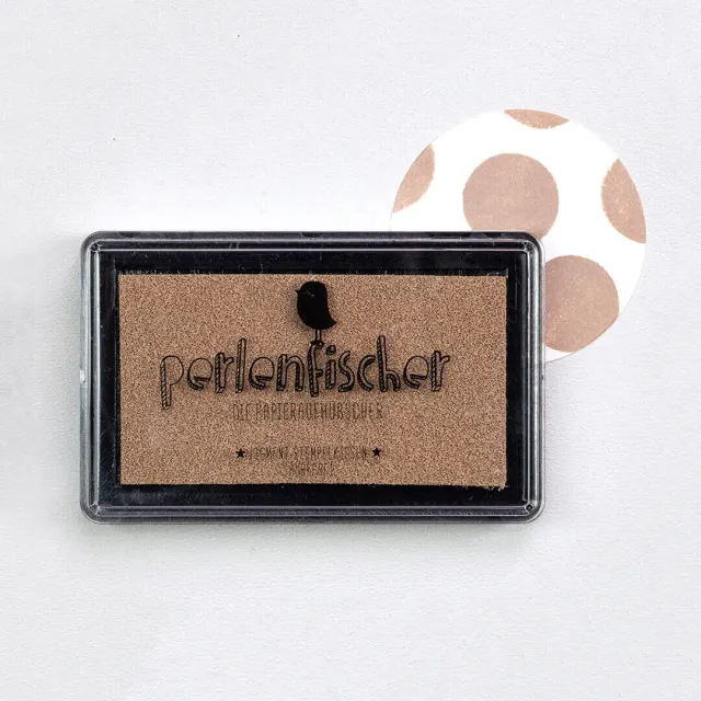 Perlenfischer Stempelkissen Beige groß Pigment
