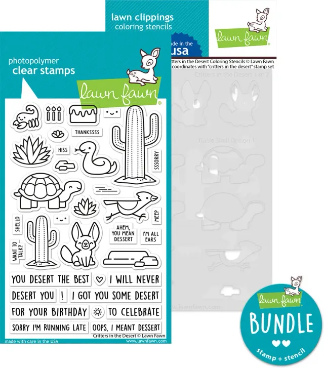 Lawn Fawn Critters in the Desert Stempel Schablonen Set