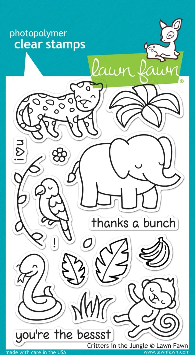Lawn Fawn Critters in the Jungle Stempelset 6 Tiere