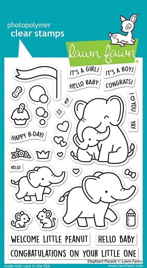 Lawn Fawn Elephant Parade Stempelset Baby