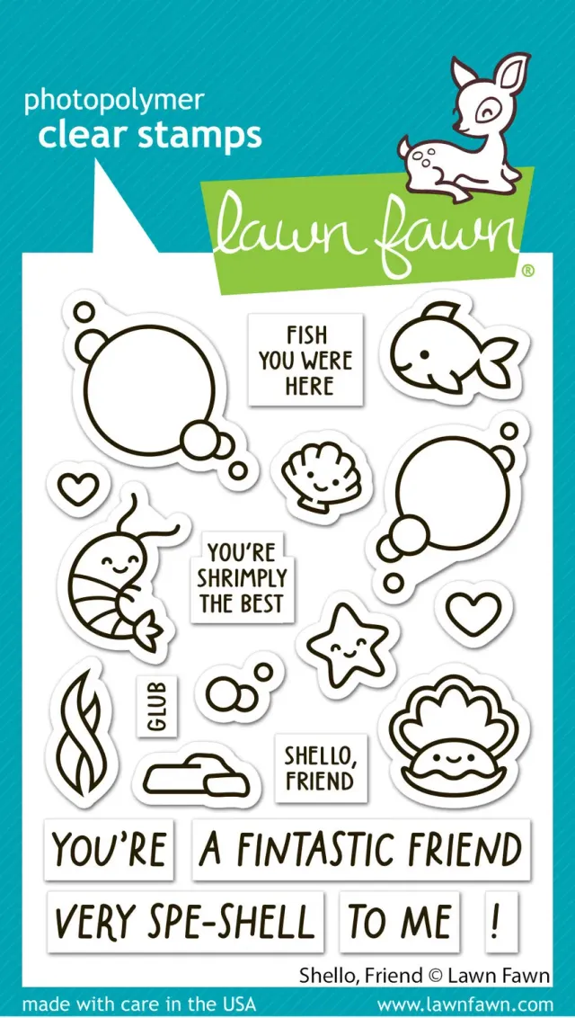 Lawn Fawn Shello Friend Stempelset Meer Sommer