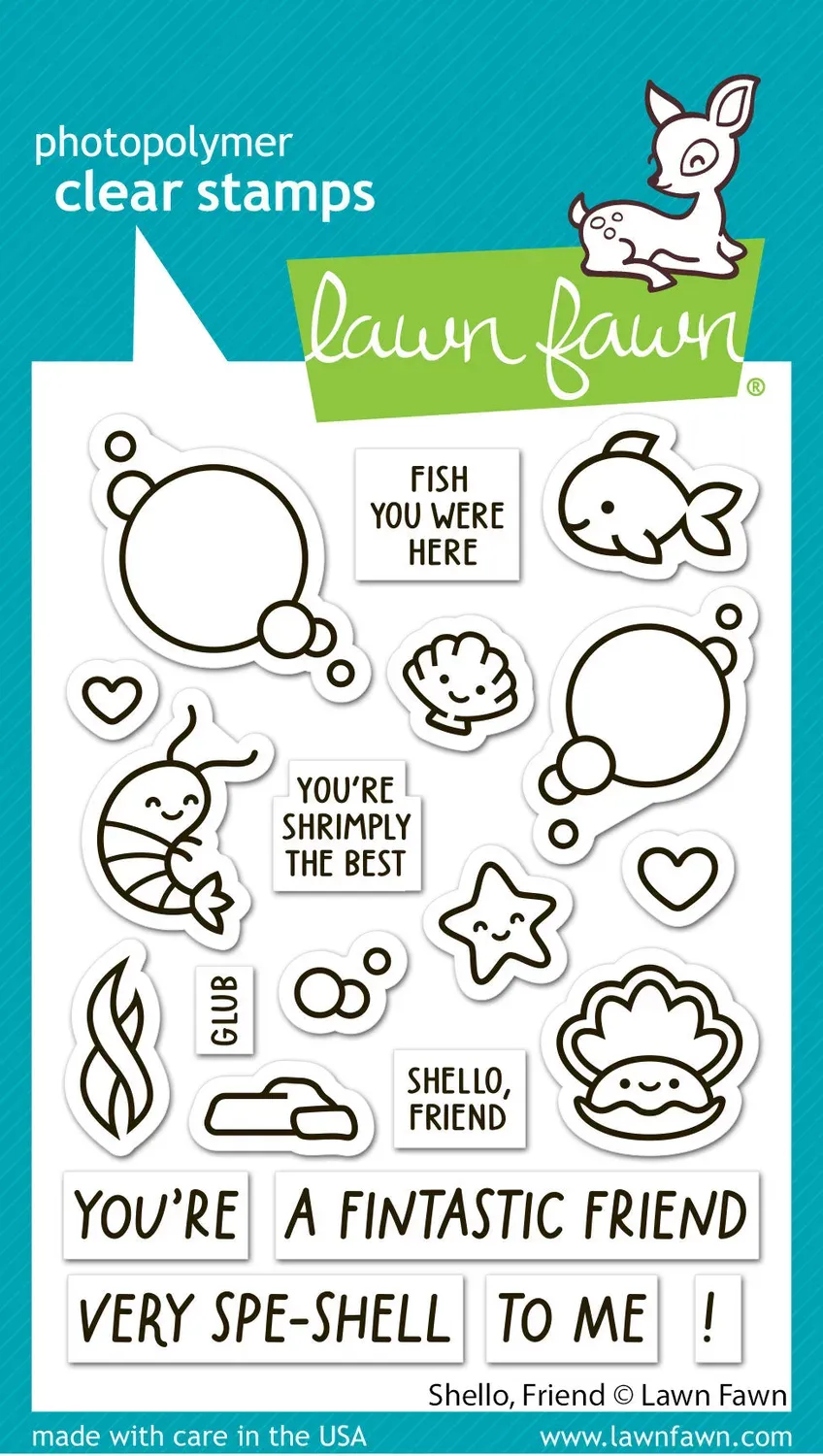 Lawn Fawn Shello Friend Stempelset Meer Sommer
