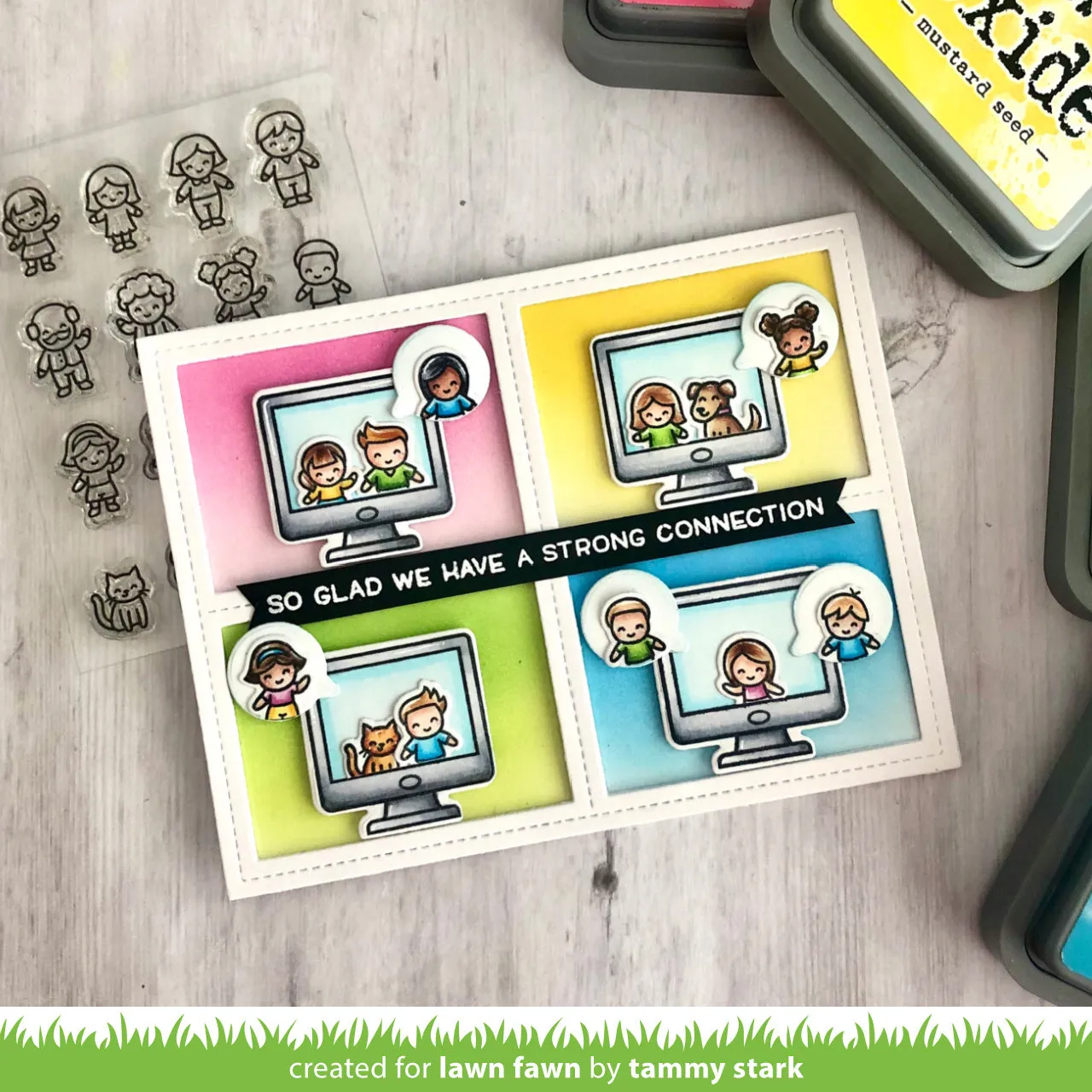 Lawn Fawn Virtual Friends Stempelset Computer