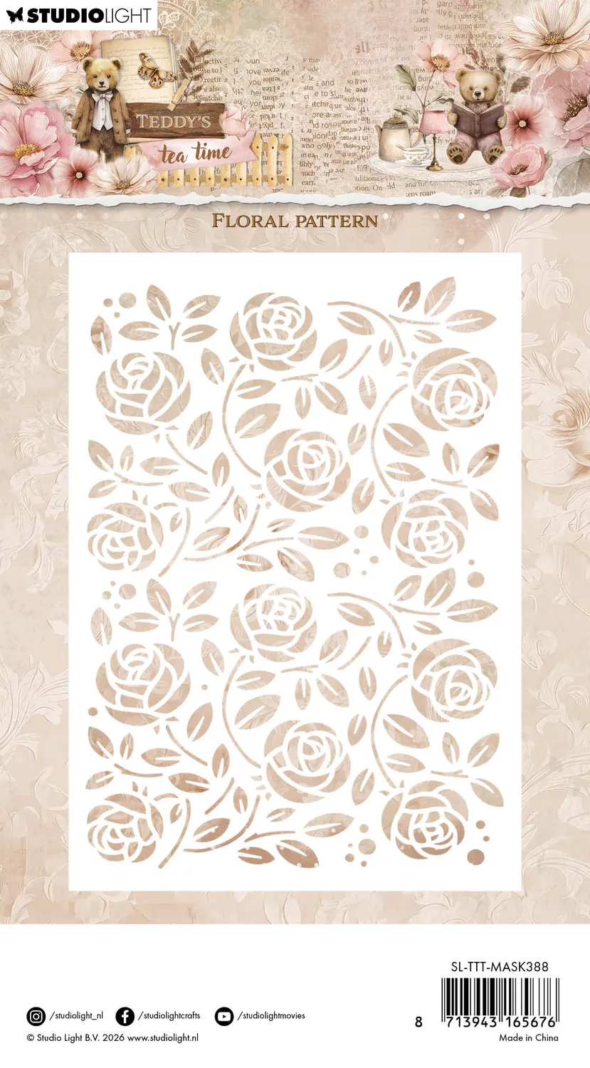 StudioLight Teddy's Tea Time Schablone Floral Pattern Blumen